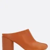 Décolletés E Slingbacks>MM6 mule in pelle stitch-out Arancione