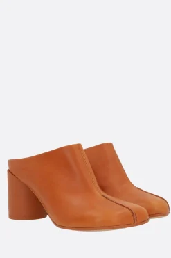 Décolletés E Slingbacks>MM6 mule in pelle stitch-out Arancione
