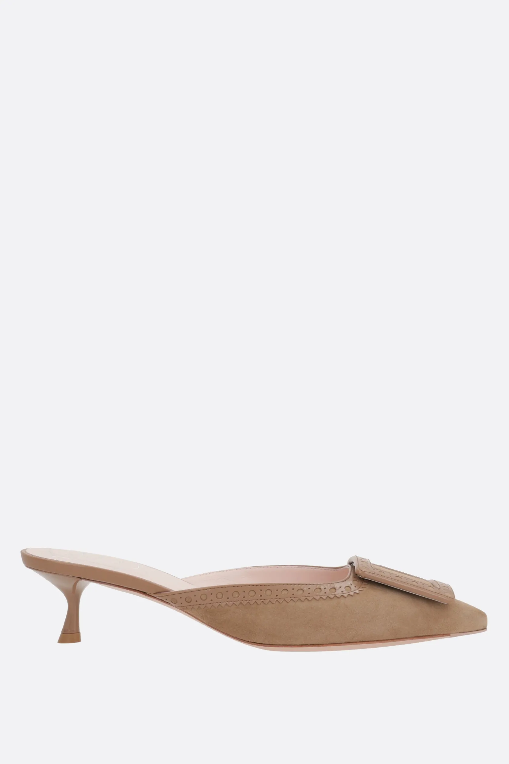 Décolletés E Slingbacks>ROGER VIVIER mule Viv' in The City in suede Neutro