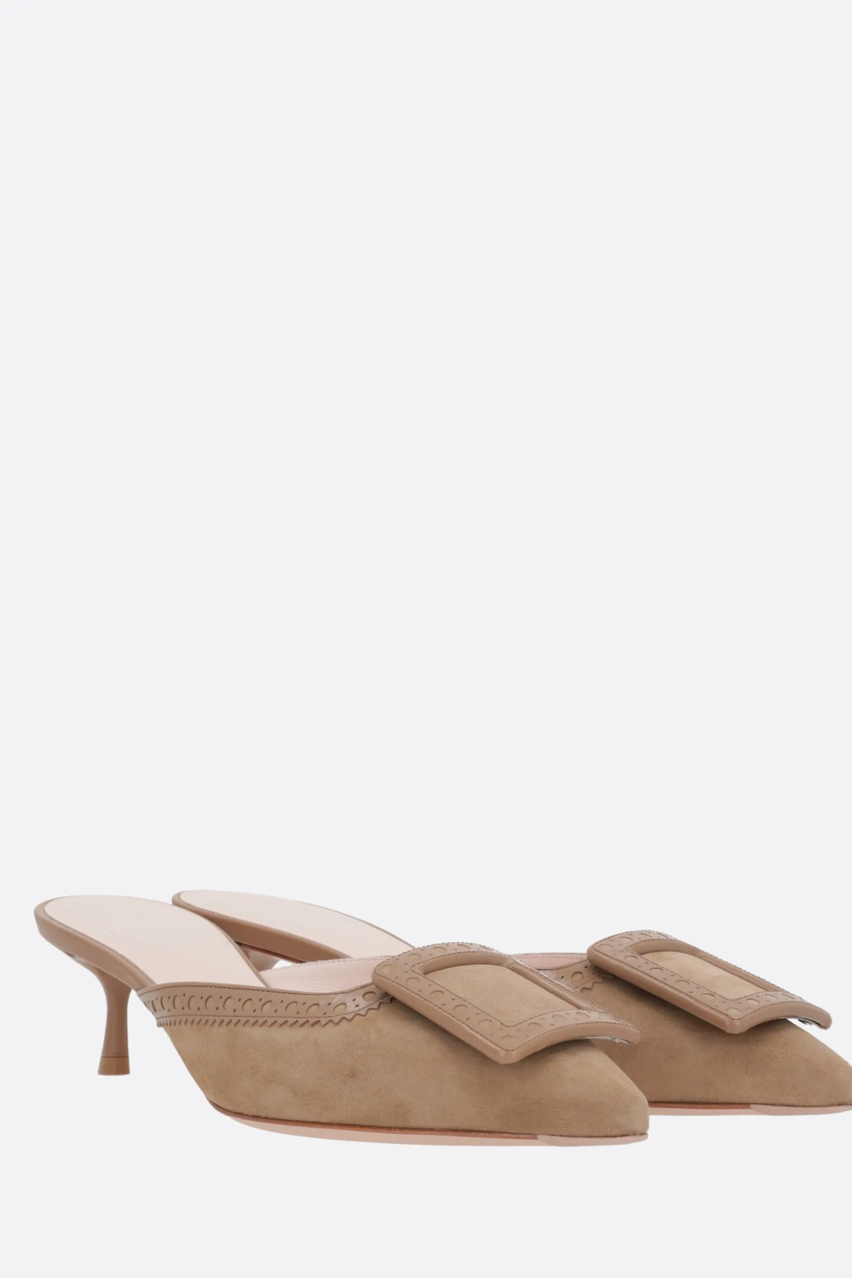 Décolletés E Slingbacks>ROGER VIVIER mule Viv' in The City in suede Neutro