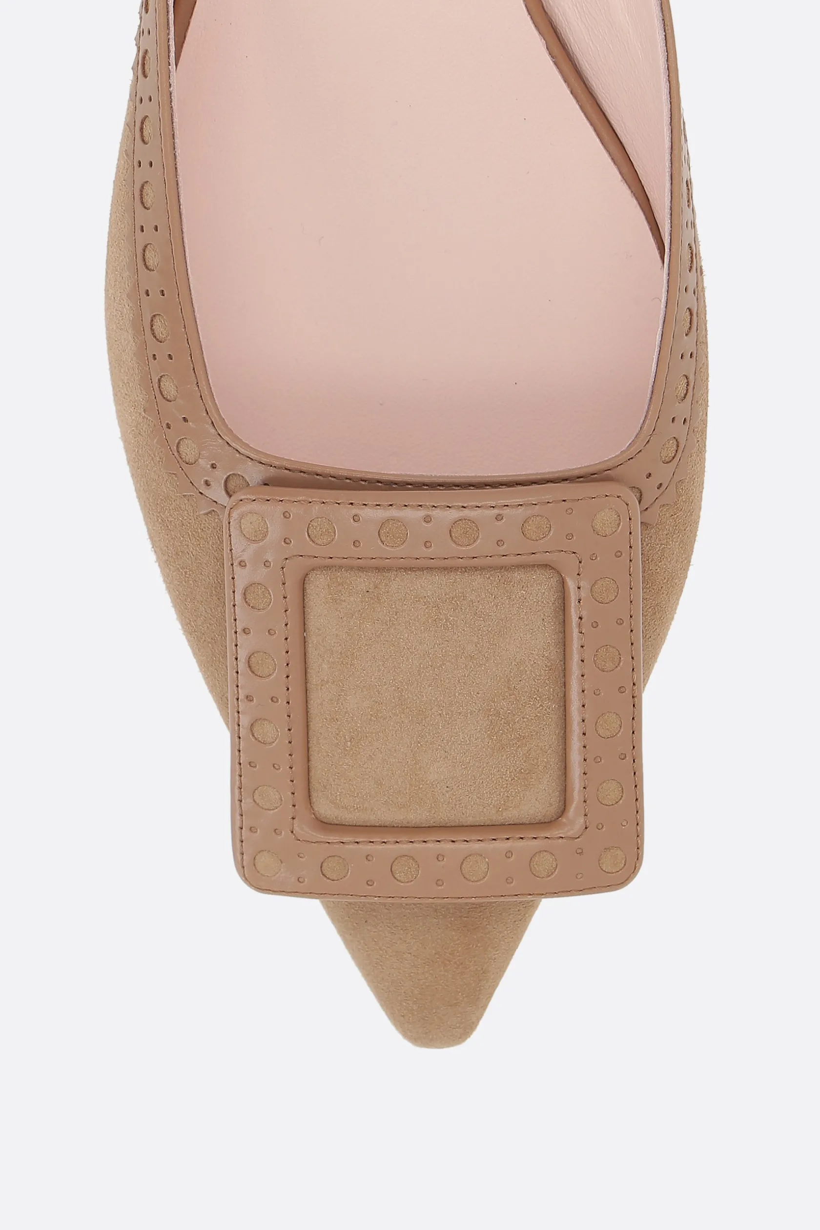 Décolletés E Slingbacks>ROGER VIVIER mule Viv' in The City in suede Neutro