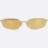 Accessori Da Indossare>BALENCIAGA occhiale da sole Invis 2 Oval in metallo Oro