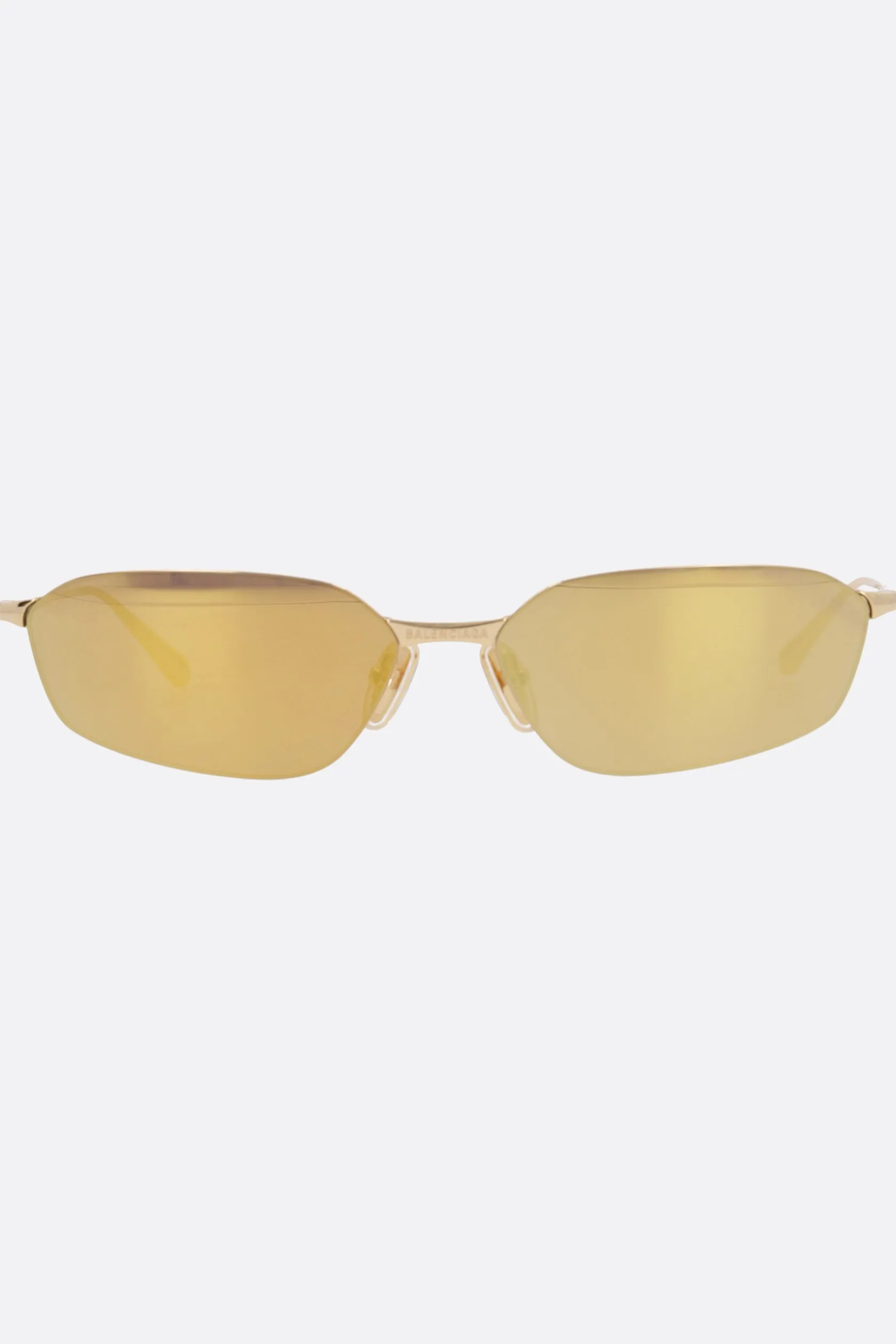 Accessori Da Indossare>BALENCIAGA occhiale da sole Invis 2 Oval in metallo Oro