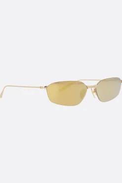 Accessori Da Indossare>BALENCIAGA occhiale da sole Invis 2 Oval in metallo Oro
