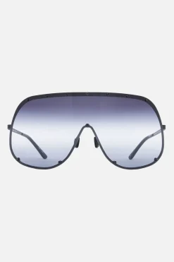 Accessori Da Indossare>RICK OWENS occhiale da sole Shield in metallo Nero