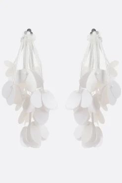 Gioielli>PLAN C orecchini a clip con frange di paillettes Bianco