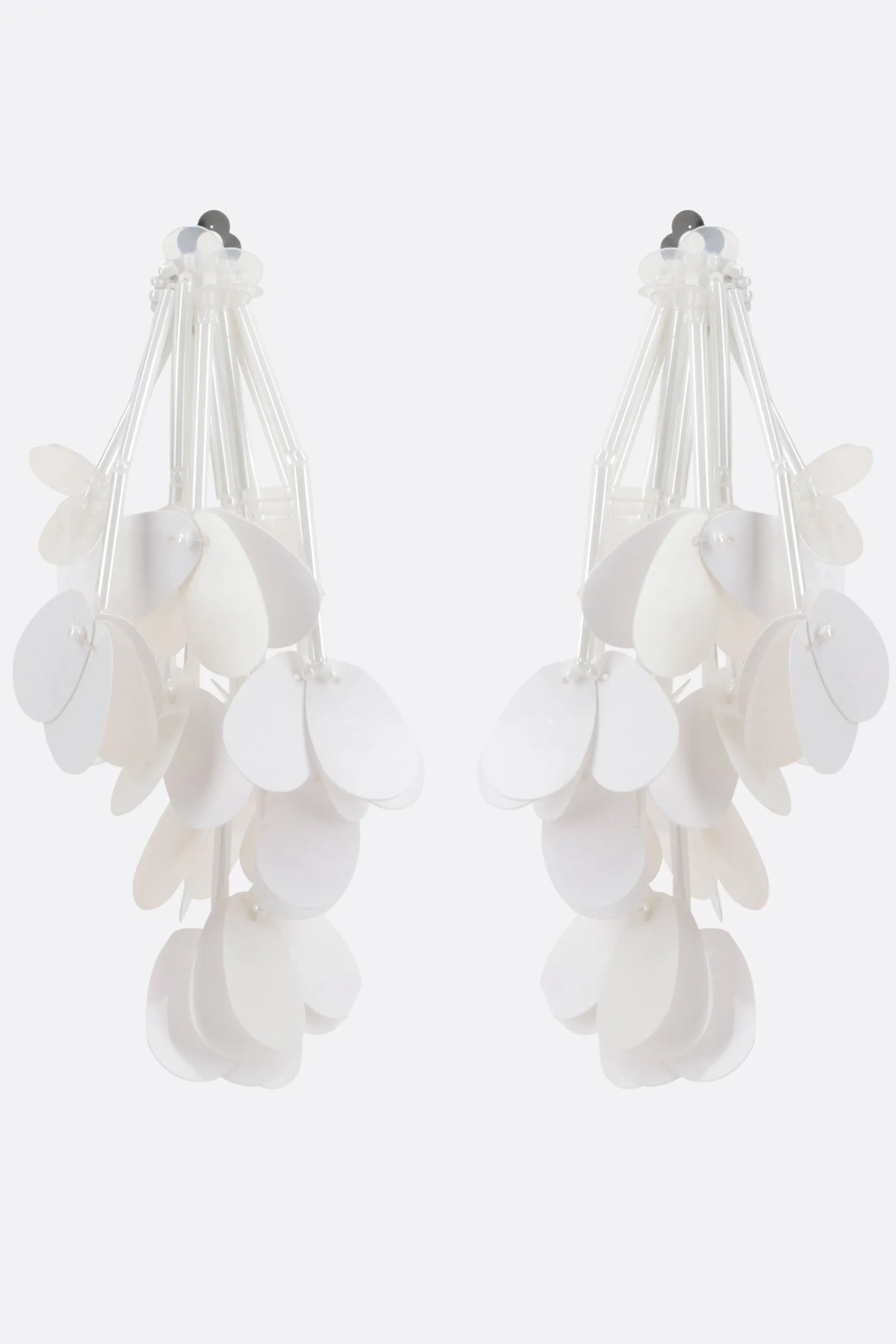 Gioielli>PLAN C orecchini a clip con frange di paillettes Bianco
