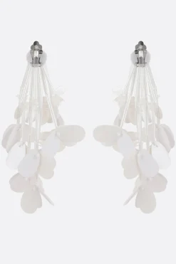 Gioielli>PLAN C orecchini a clip con frange di paillettes Bianco