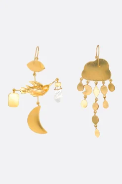 Gioielli>GRAINNE MORTON orecchini pendenti Bird and Cloud Multicolor