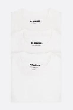 Topwear>JIL SANDER pack 3 t-shirt in cotone organico Bianco