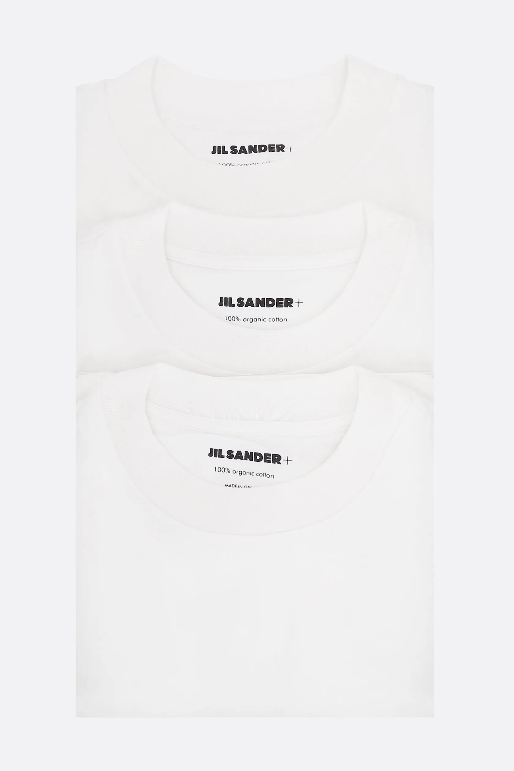 Topwear>JIL SANDER pack 3 t-shirt in cotone organico Bianco