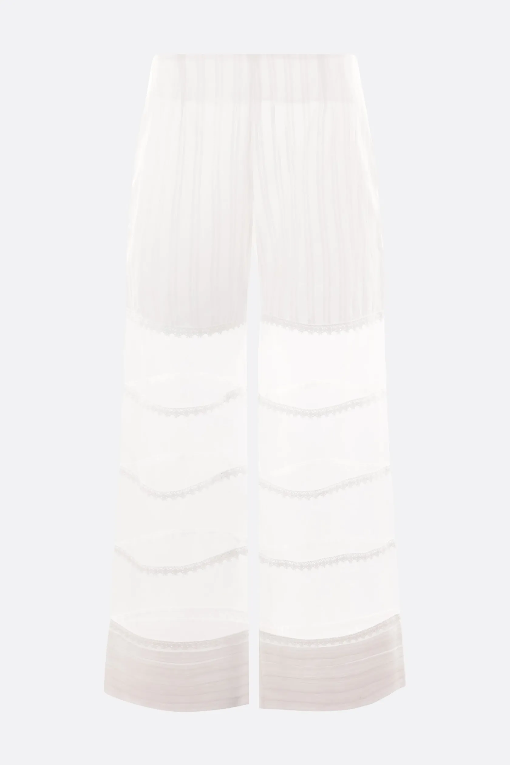 Pantaloni>ROISIN PIERCE pantalone a gamba ampia in cotone e organza Bianco