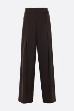 Pantaloni>JIL SANDER pantalone a gamba ampia in misto seta Marrone