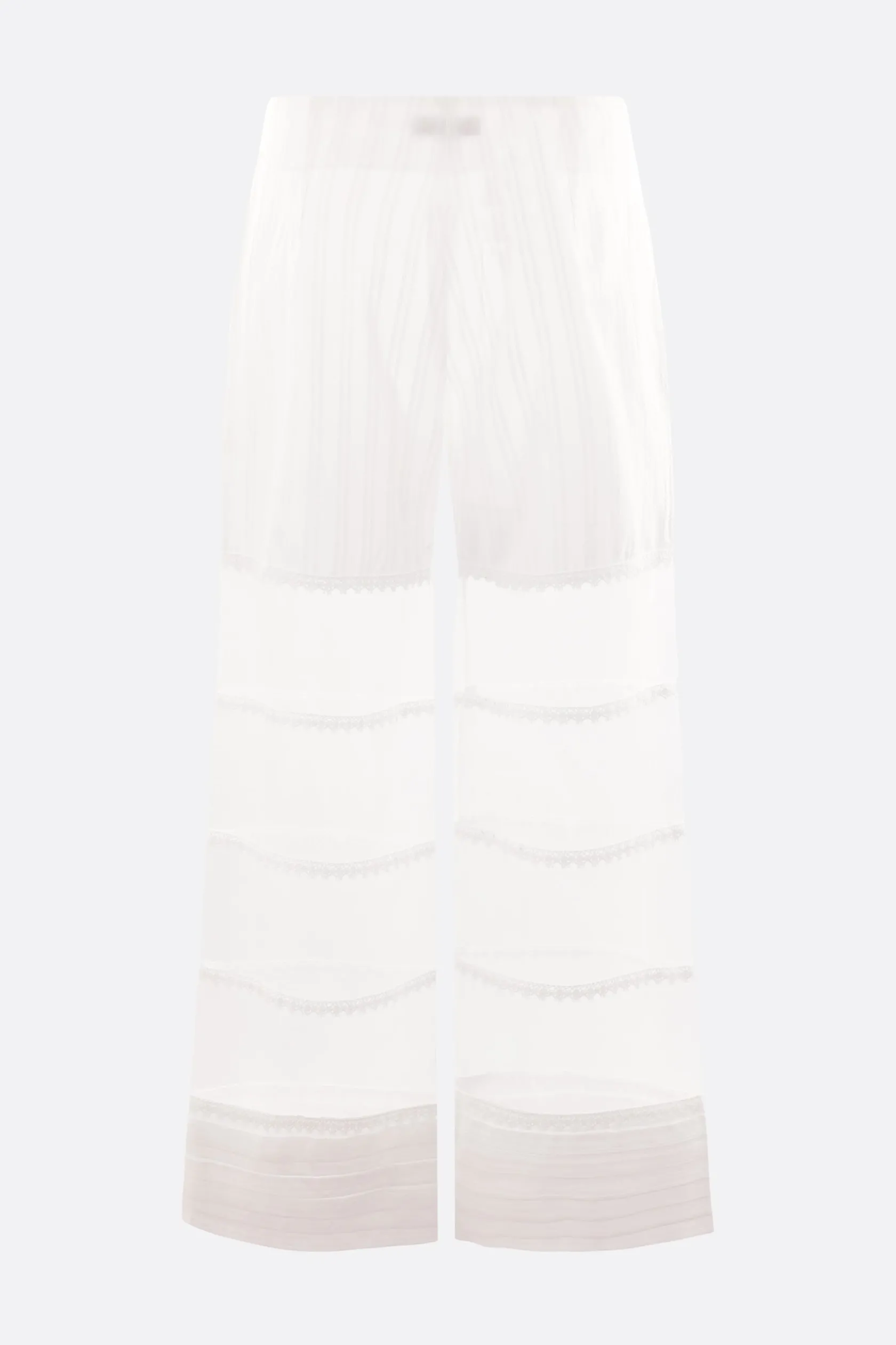 Pantaloni>ROISIN PIERCE pantalone a gamba ampia in cotone e organza Bianco