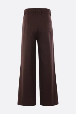 Pantaloni>SÉFR pantalone a gamba ampia Jiro in twill Marrone