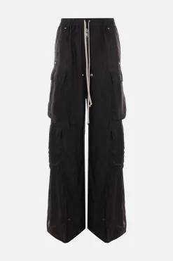 Pantaloni>RICK OWENS pantalone cargo Belas in cupro Nero
