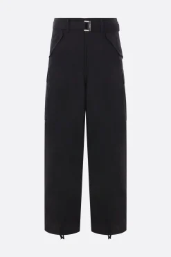 Pantaloni>SACAI pantalone cargo in misto lana con cintura Nero