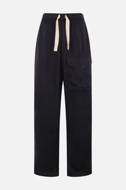 Pantaloni>DRIES VAN NOTEN pantalone cargo Pannoch in viscosa Blu