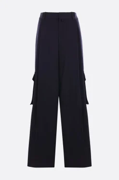 Pantaloni>DRIES VAN NOTEN pantalone cargo Piers in gabardine Blu
