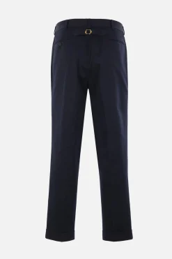 Pantaloni>J.PRESS pantalone chino in gabardine con risvolti Blu