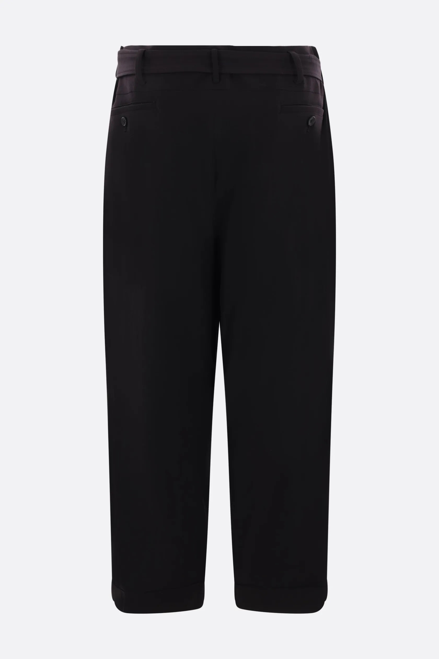 Pantaloni>YOHJI YAMAMOTO pantalone con pinces in gabardine Nero