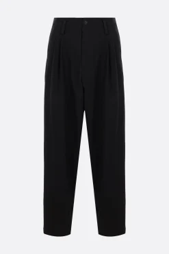 Pantaloni>YOHJI YAMAMOTO pantalone con pinces in lana Nero
