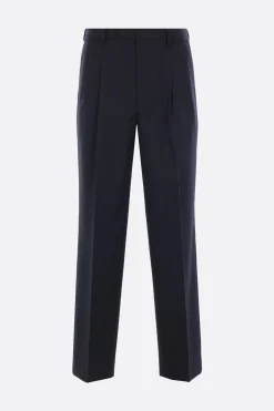 Pantaloni>AURALEE pantalone con pinces in lana mohair Blu