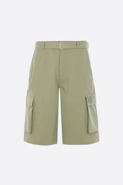 Pantaloni>MAISON KITSUNÉ pantalone corto cargo in denim con cintura Verde
