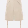 Pantaloni>SACAI pantalone corto cargo in twill con cintura Neutro