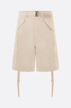 Pantaloni>SACAI pantalone corto cargo in twill con cintura Neutro