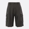 Pantaloni>ZIGGY CHEN pantalone corto cargo in misto canapa Grigio