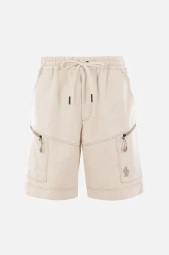 Pantaloni>MONCLER GRENOBLE pantalone corto cargo in drill di cotone Neutro
