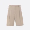 Pantaloni>THOM BROWNE pantalone corto con pinces in cotone tecnico Marrone
