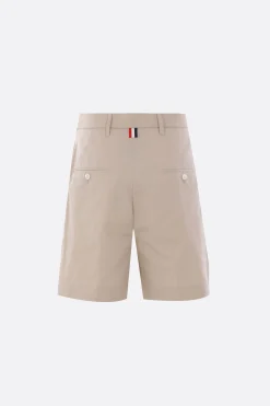 Pantaloni>THOM BROWNE pantalone corto con pinces in cotone tecnico Marrone