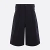 Pantaloni>NAMACHEKO pantalone corto in drill con doppia vita Blu