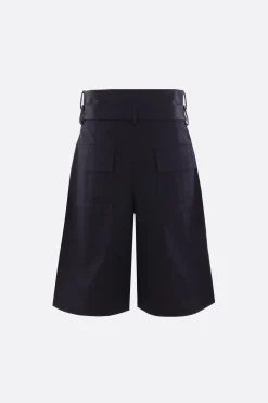 Pantaloni>NAMACHEKO pantalone corto in drill con doppia vita Blu