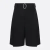Pantaloni>JIL SANDER pantalone corto in gabardine con cintura Nero