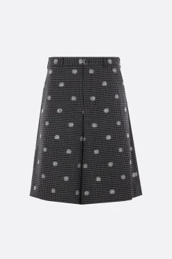 Pantaloni>COMME DES GARÇONS HOMME PLUS pantalone corto in lana e cotone check Nero