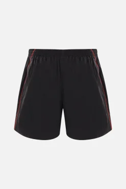 Pantaloni>BALENCIAGA pantalone corto in nylon ricamo logo Nero