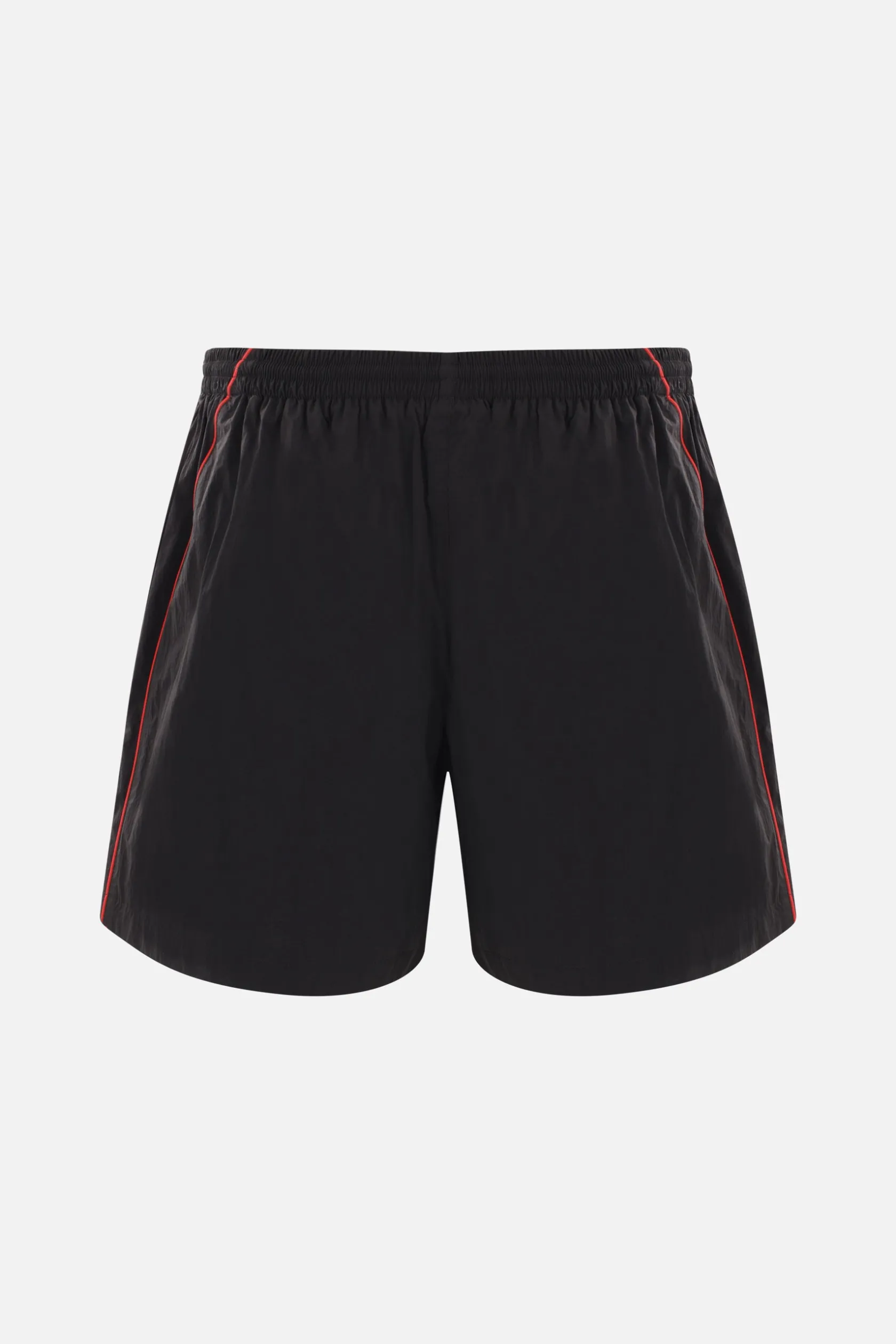 Pantaloni>BALENCIAGA pantalone corto in nylon ricamo logo Nero