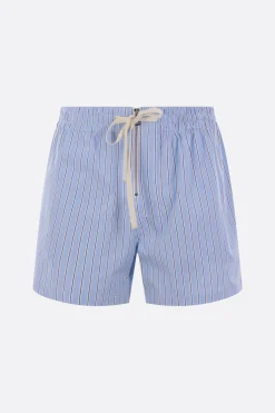 Pantaloni>PLAN C pantalone corto in popeline a righe Blu
