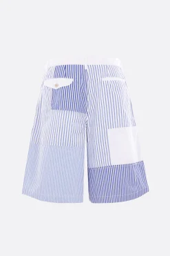 Pantaloni>COMME DES GARÇONS SHIRT pantalone corto in popeline a righe Bianco