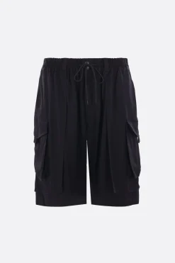 Pantaloni>Y-3 pantalone corto Rayon in twill Nero