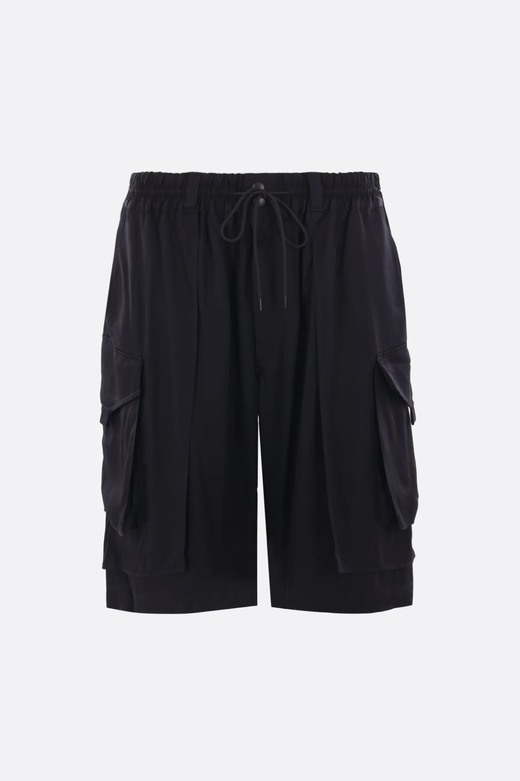 Pantaloni>Y-3 pantalone corto Rayon in twill Nero