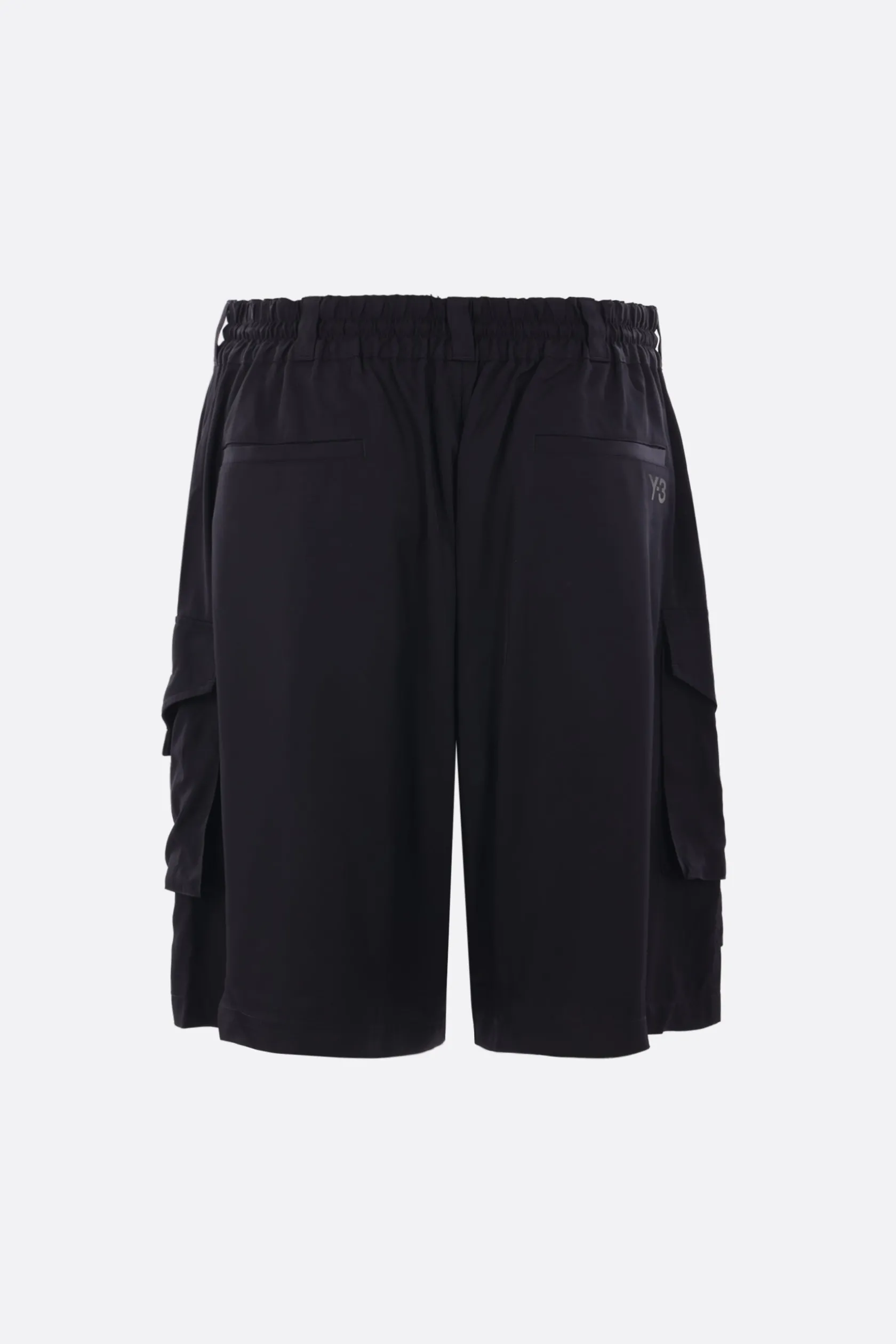 Pantaloni>Y-3 pantalone corto Rayon in twill Nero