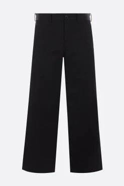Pantaloni>BLACK COMME des GARÇONS pantalone cropped a gamba dritta in drill Nero