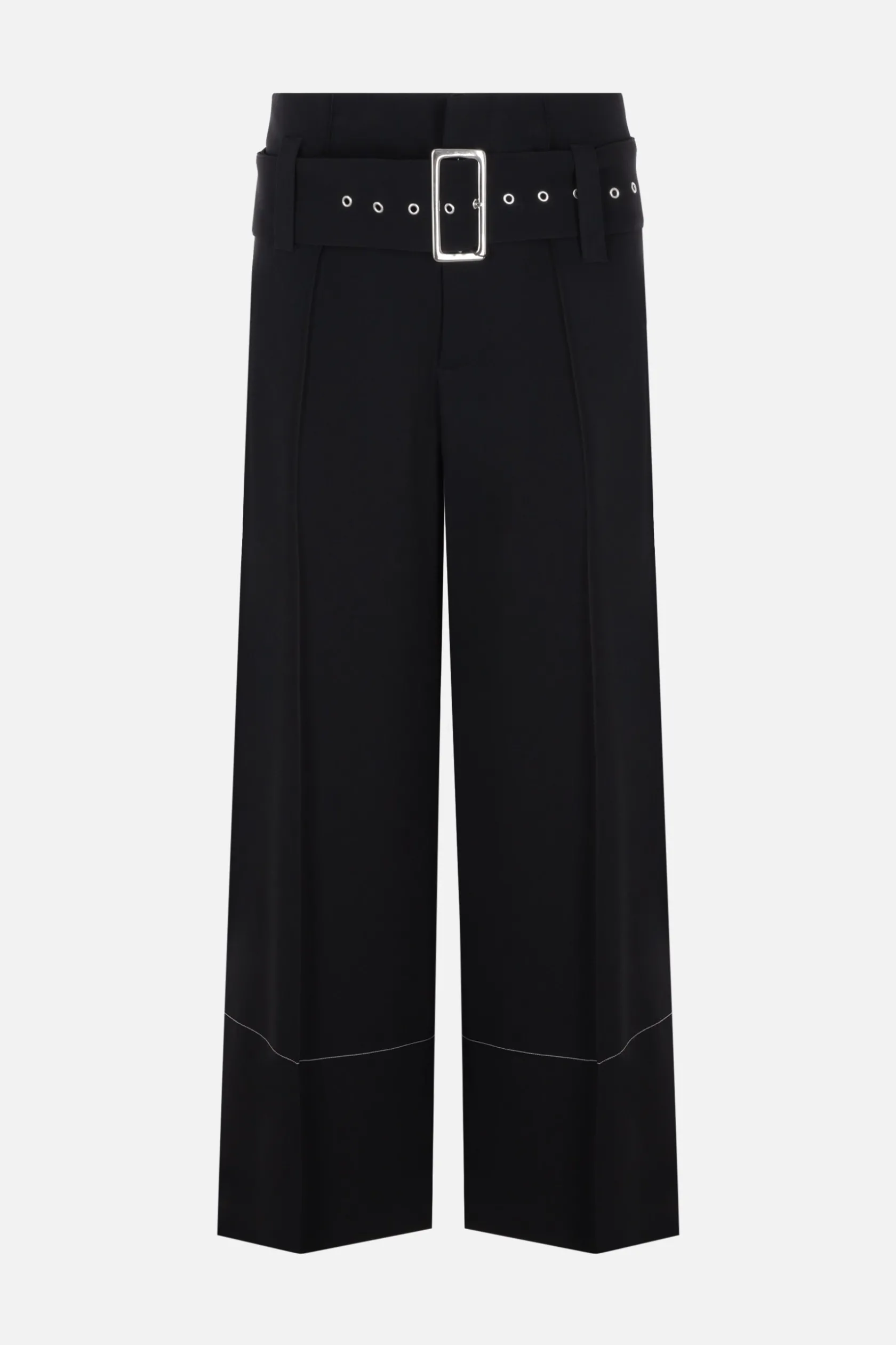 Pantaloni>10 CORSO COMO pantalone cropped a gamba larga in jersey Nero