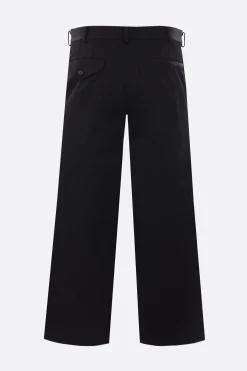 Pantaloni>BLACK COMME des GARÇONS pantalone cropped a gamba dritta in drill Nero
