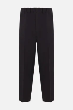 Pantaloni>JIL SANDER pantalone cropped in cotone compatto Nero