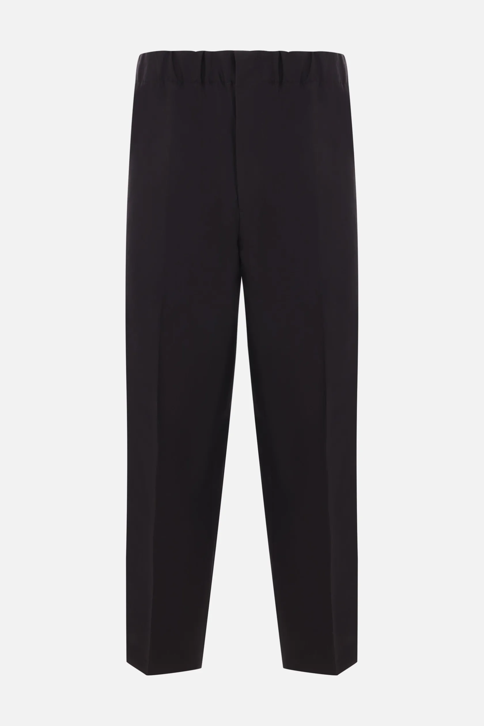 Pantaloni>JIL SANDER pantalone cropped in cotone compatto Nero